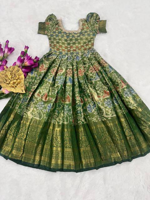 NEW LAUNCING KIDS GOWN kanjivaram silk Childrens wear wholesalers in Mumbai